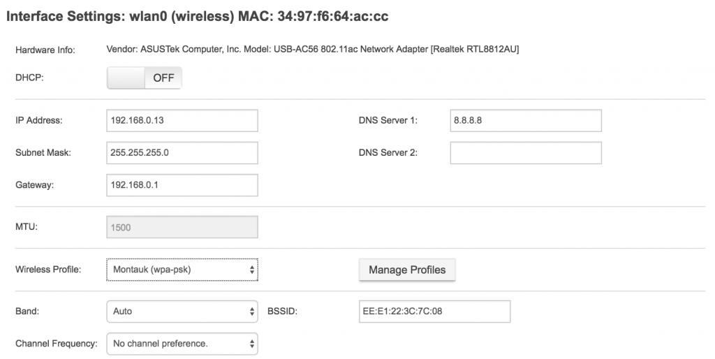 NetBeez wireless interface management.