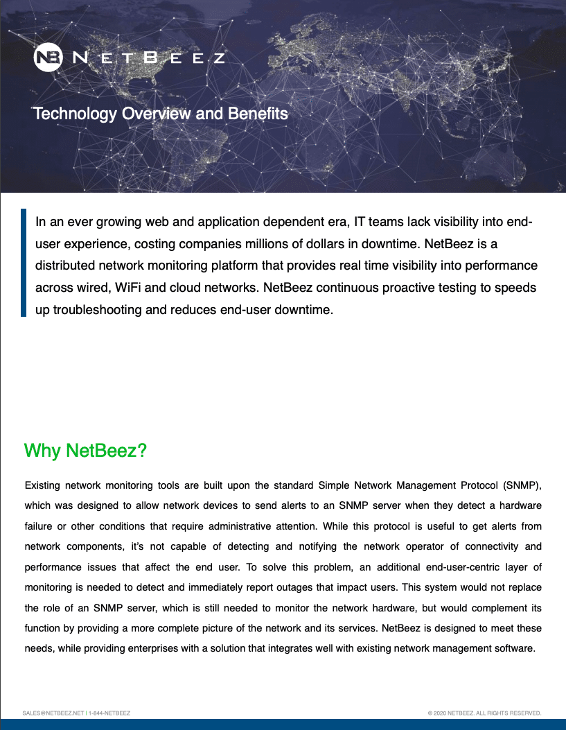 NetBeez Technology Overview and Benefits