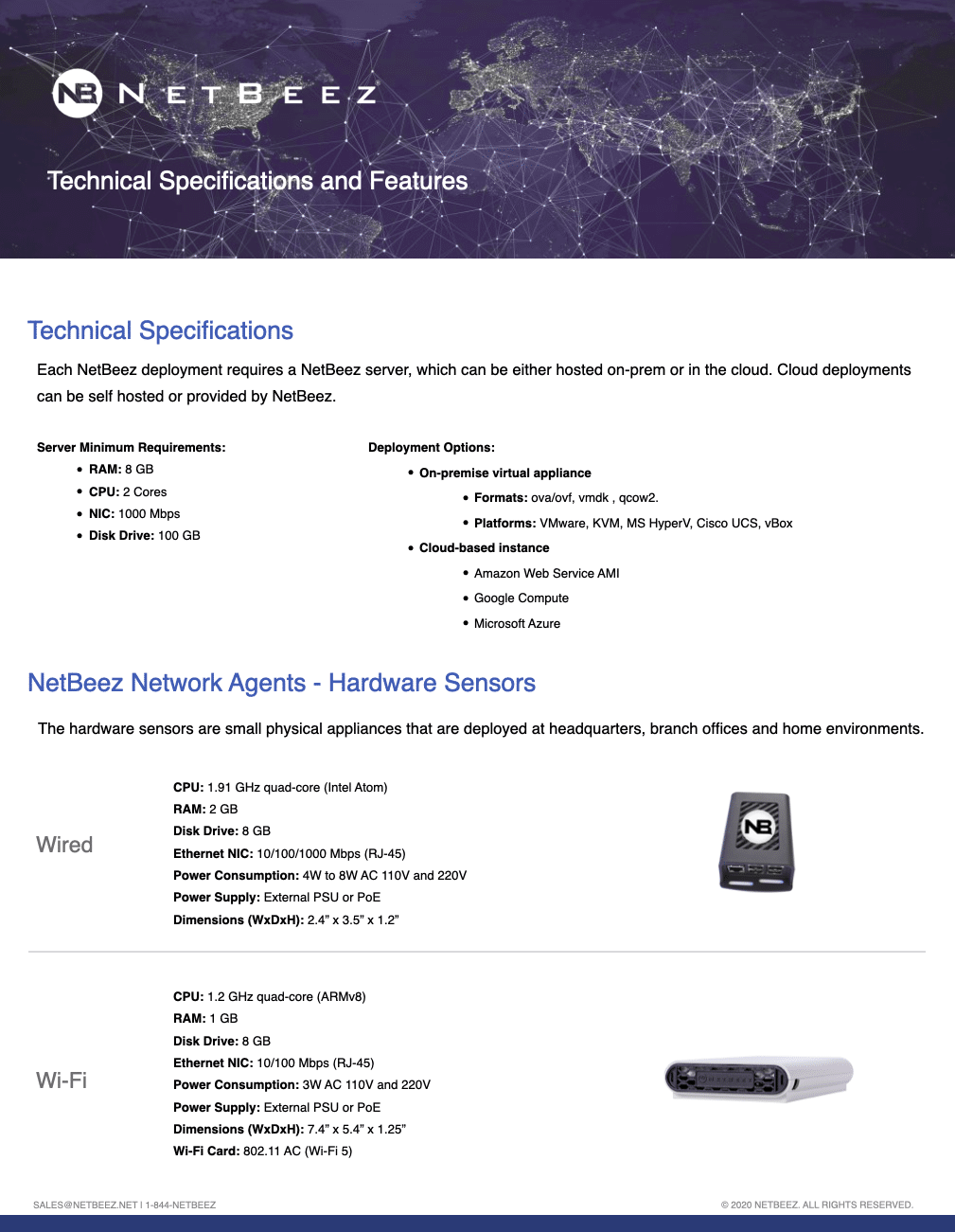 NetBeez Technical Specifications and Features