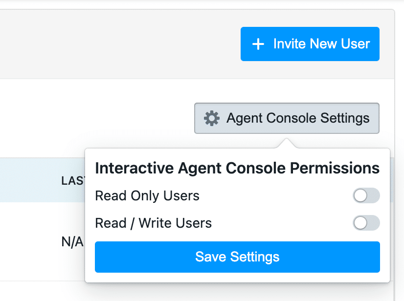 interactive agent console permissions 12.0