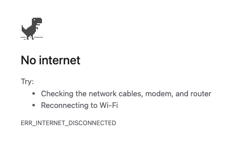 No internet connection issue