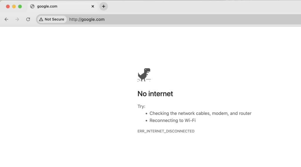 no internet connection