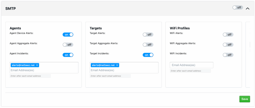 Email based notification options in NetBeez.