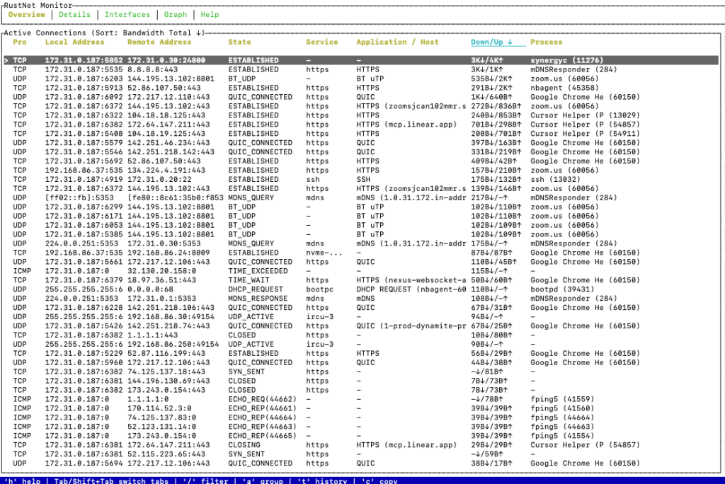 rustnet monitor